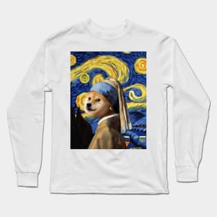 The shiba inu's Starry night Long Sleeve T-Shirt